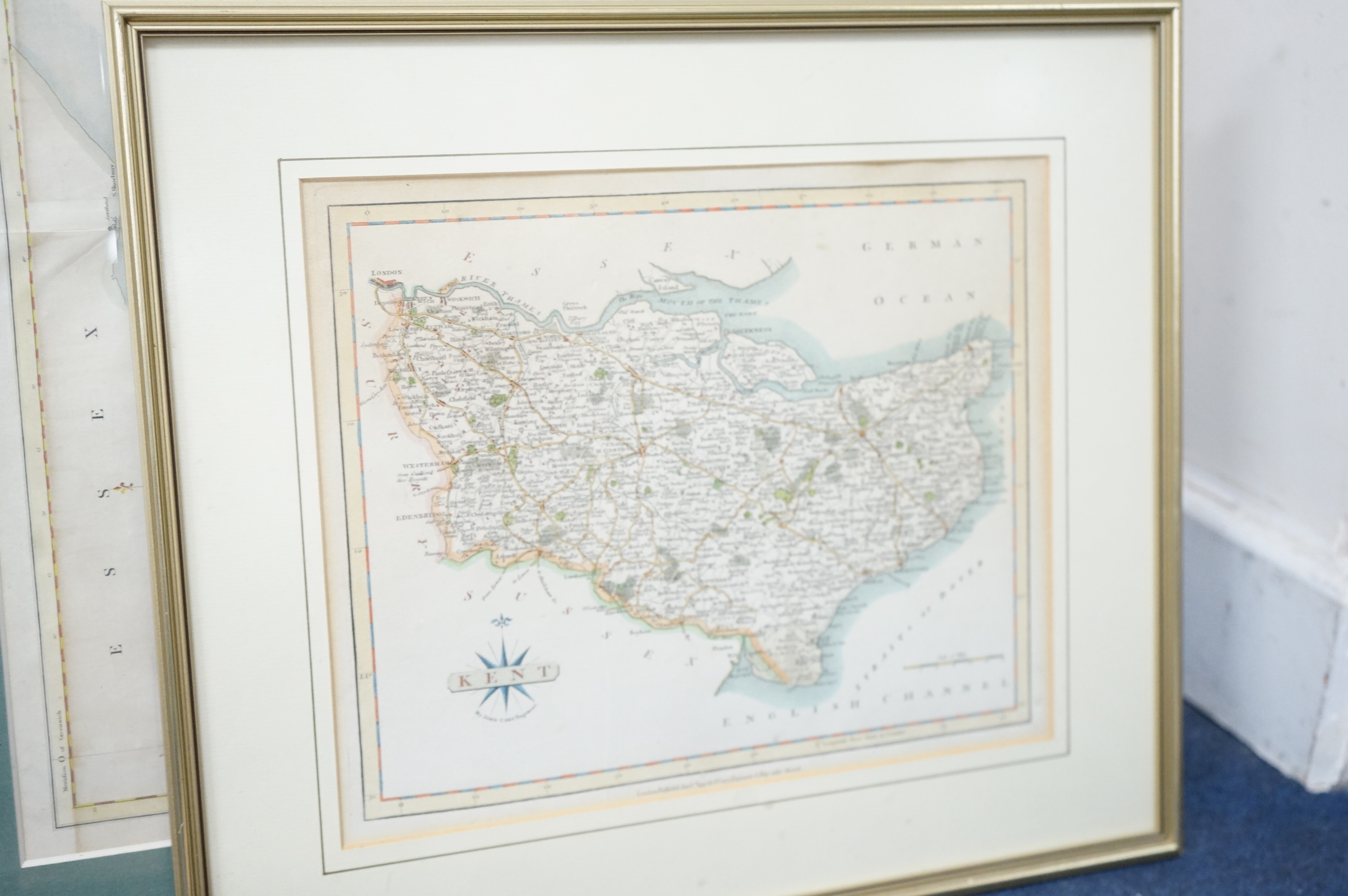 Kent Maps, Norden cantium quod nunc and open (six), largest 34 x 40cm